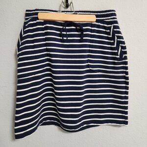 Akini Casual Chic Blue Striped Skirt Size Medium